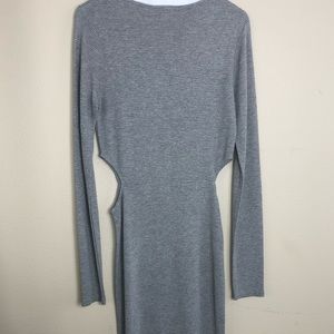 Grey dress with cut outs on the side